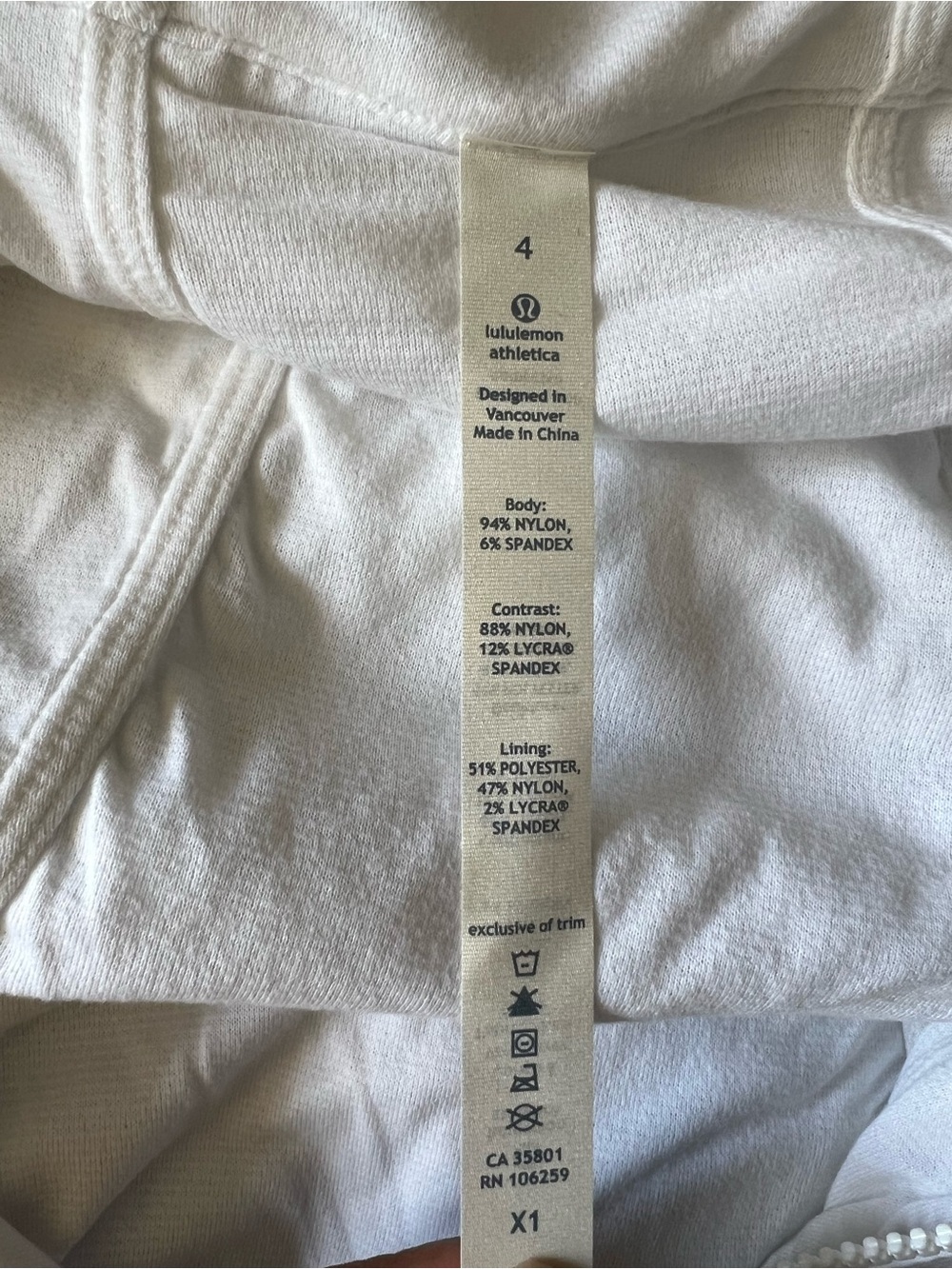 Lululemon Dance Studio White Jacket - Like New - Size 4 - Picture 6 of 6